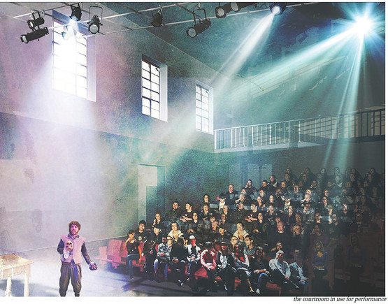 Artists impression of a rock concert in the auditorium of Spilsby Theatre