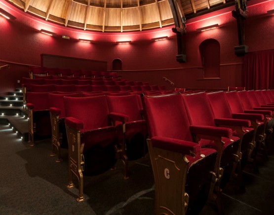 The red seats in the auditorium of the Brigend Theatre in Dumfries.