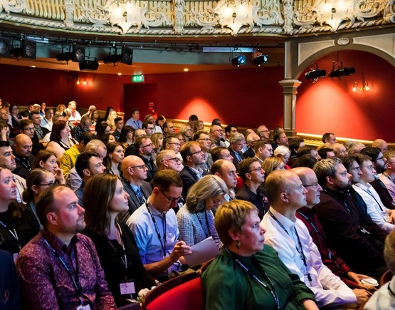 Attendees at Theatres Trust Conference in the auditorium of the Lyric Theatre, Hammersmith