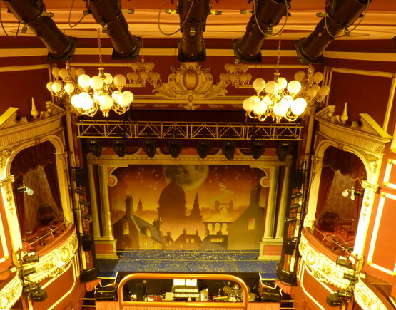 Auditorium of historic theatre Darlington Hippodrome viewed from the balcony