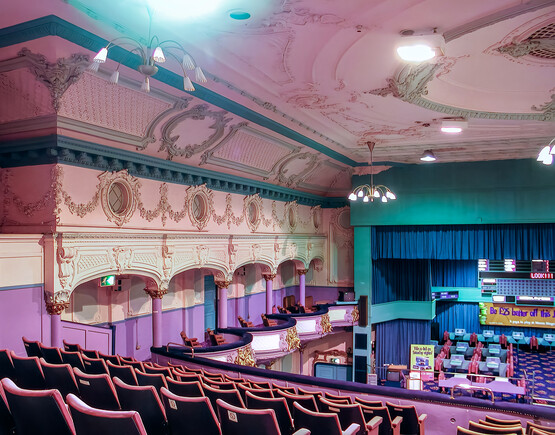 Auditorium of the Regent Theatre in bingo use.