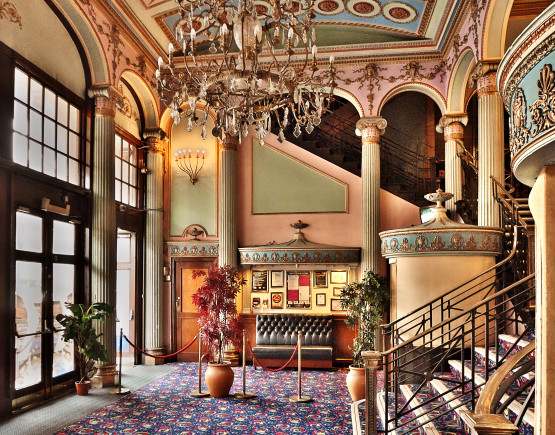 The opulent foyer of Streatham Hill Theatre.