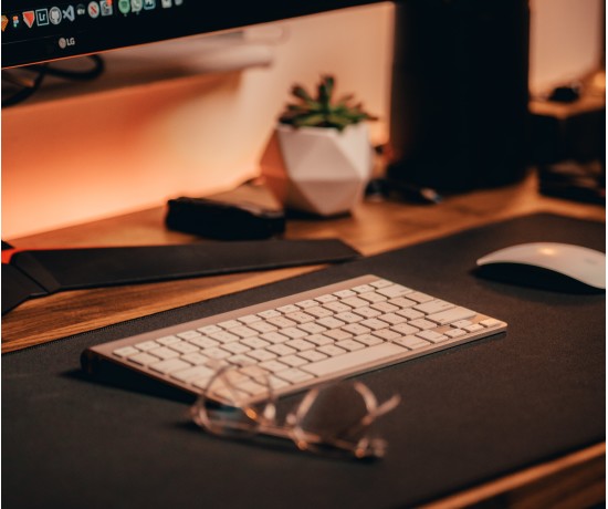 Tablet keyboard and glasses