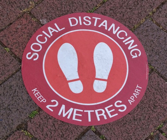 Social distancing floor sticker
