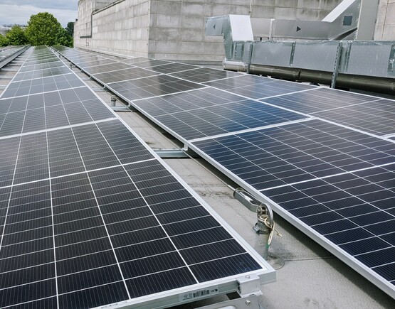 Solar panels on roof of The Courtyard