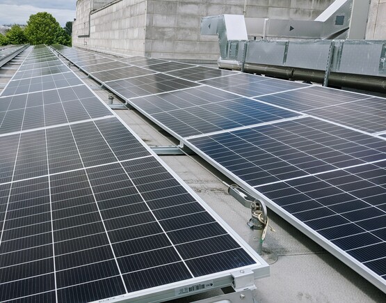 Solar panels on roof of The Courtyard