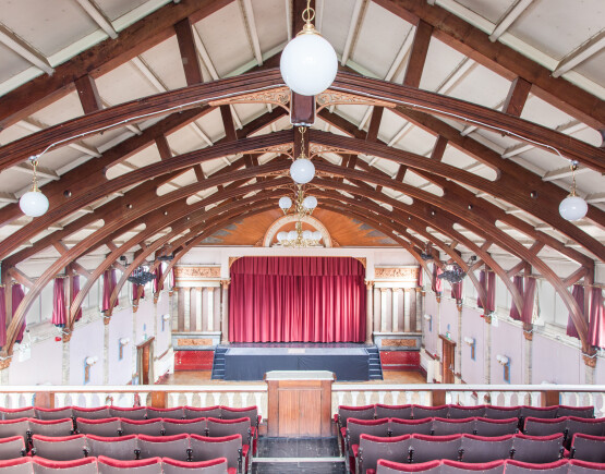 Stanley Halls auditorium viewed from the balcony