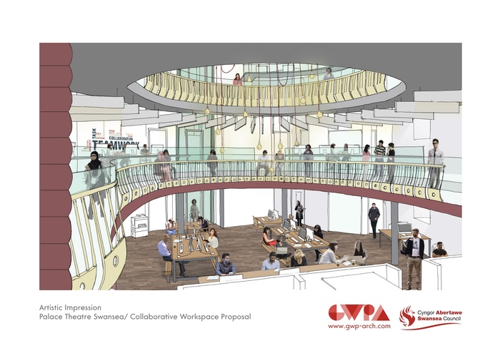 Swansea Palace collaborative workspaces artistic impression