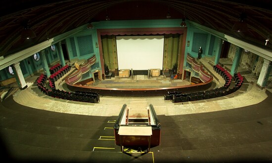 Auditorium of Abbeydale Picture House in disused state