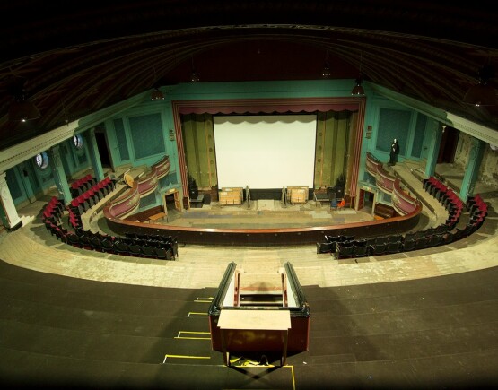 Auditorium of Abbeydale Picture House in disused state