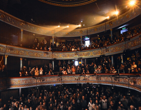 Audience in a historic theatre auditorium