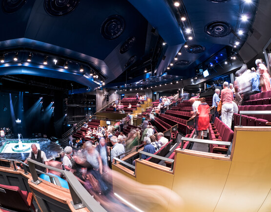 Leeds Playhouse audience coming in