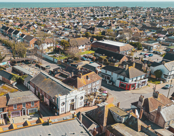 Aerial view of Selsey pavilion